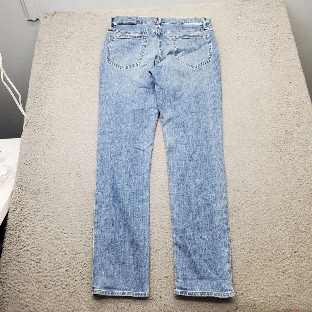 Banana Republic Jeans Mens 32x32 Blue Denim Stretch Slim Fit Whiskered Faded